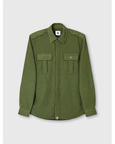 Pretty Green Pretty Pg Military Shirt Sn99 - Green