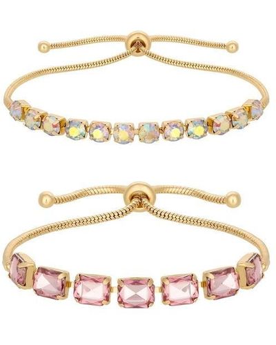Mood Pink And Aurora Borealis Bracelets - Metallic