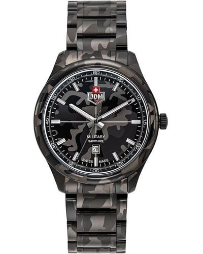 JDM MILITARY Mission Camo Bracelet And Dial Sports Watch - Black