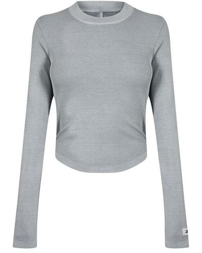 Reebok Classics Ribbed Long Sleeve Top - Grey