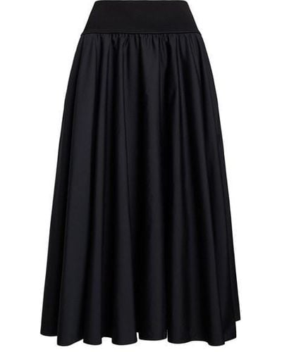 Polo Ralph Lauren Shirred-yoke A-line Maxi Skirt - Black