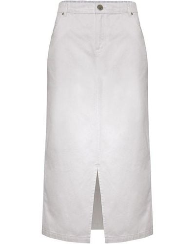 Phase Eight Aubrey Denim Midi Skirt - White