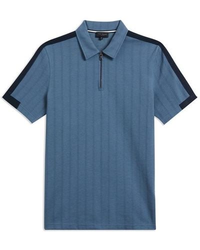 Ted Baker Abloom Zip Polo Shirt - Blue