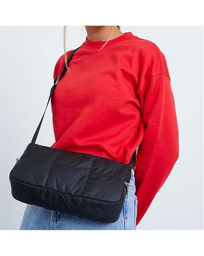 I Saw It First Quilted Nylon Shoulder Bag - Red