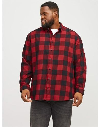 Jack & Jones Twill Shirt Plus Size - Red