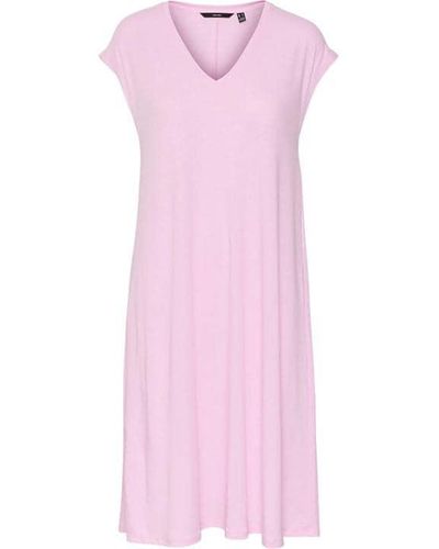Vero Moda Vm Sl Knee Dress Ld99 - Pink