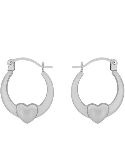 Be You Sterling Mini Heart Hoops - White