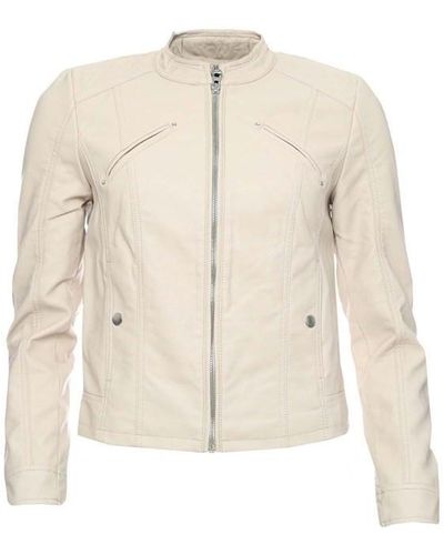 Vero Moda Favodona Faux Leather Jacket - Natural