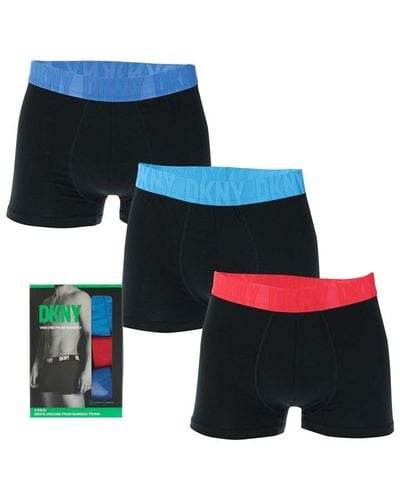 DKNY 3 Pack Route Trunk Boxer Shorts - Blue