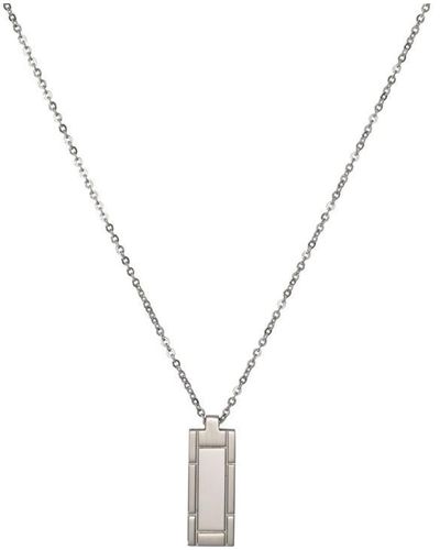 Unique And Co Unique & Co. Matte Steel Necklace Incl. Chain - Metallic