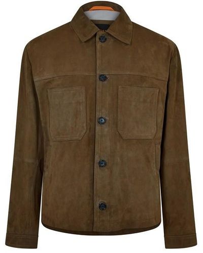 BOSS Jaked Leather Jacket - Green