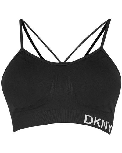 DKNY Logo Sports Bra - Black