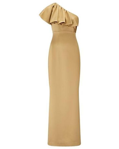 Ariella Ariella Elisha One Shoulder Satin Maxi - Metallic