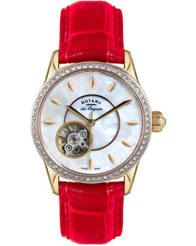 Rotary Steel Classic Analogue Automatic Watch - Red