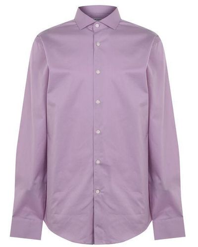 Tiger Of Sweden Cutaway Cotton Stretch Shirt - Purple