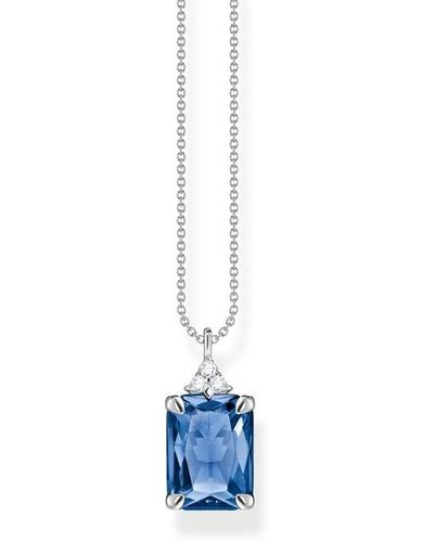 Thomas Sabo Sapphire Stone Sterling Silver Necklace - Blue