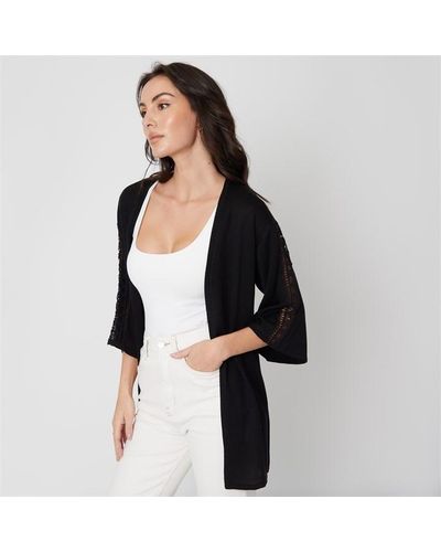 Be You Lace Detail Cardigan - Black