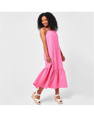 Biba Searsucker Maxi Dress - Pink