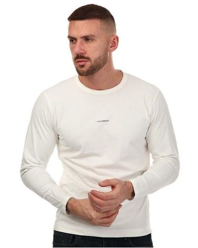 C.P. Company Brushed Jersey Long Sleeve T-shirt - White
