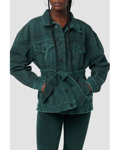 Hudson Jeans Denim Wrap Jacket - Green