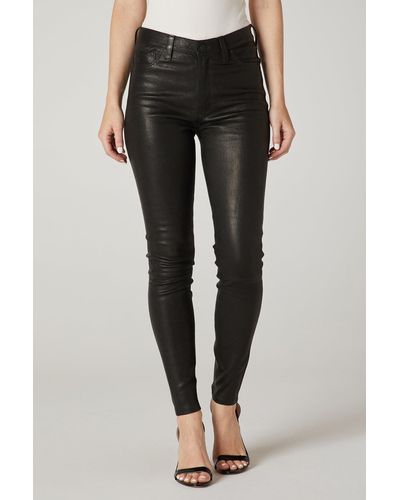 Hudson Jeans Barbara High-rise Super Skinny Leather Pant - Black