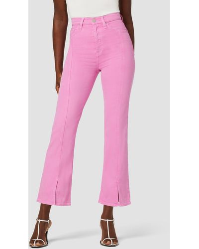 Hudson Jeans Faye Ultra High-rise Bootcut Crop Jean - Pink
