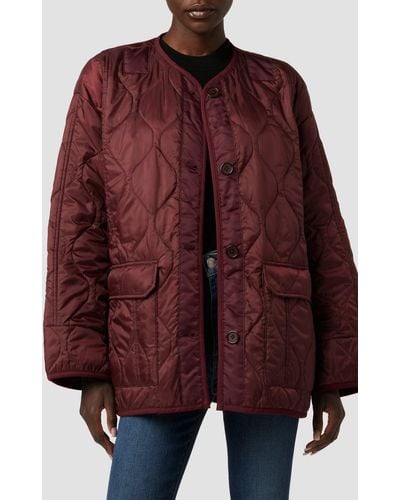 Hudson Jeans Oversized Quilted Jacket - Red