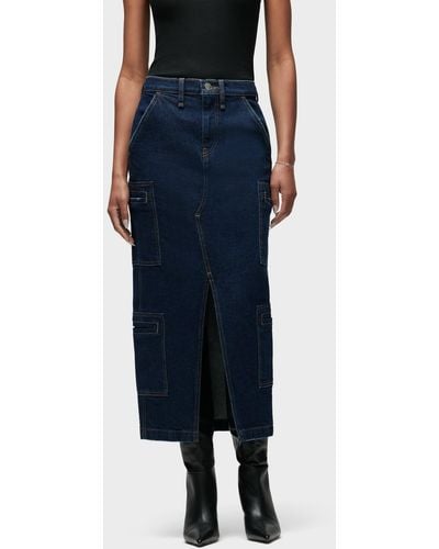 Hudson Jeans Reconstructed Skirt W/ Cargo Welt Pockets - Blue