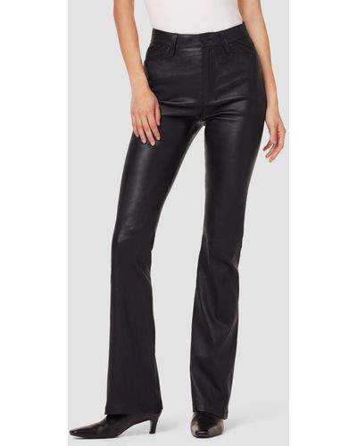 Hudson Jeans Faye Ultra High-rise Bootcut Leather Pant - Blue