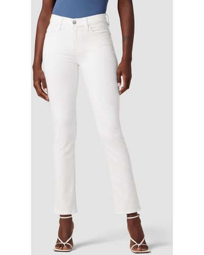 Hudson Jeans Nico Mid-rise Straight Ankle Jean - White
