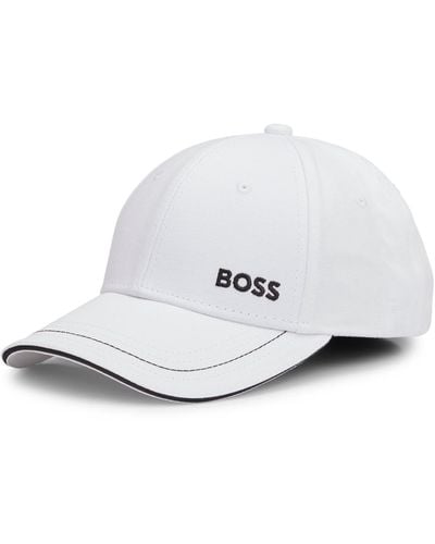 BOSS Cotton-twill Cap With Logo Detail - White