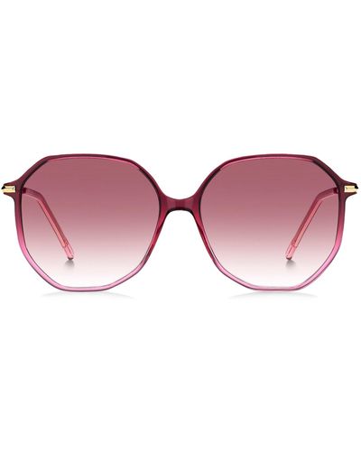 BOSS Sonnenbrille aus rosafarbenem Acetat mit Logo-Detail - Pink
