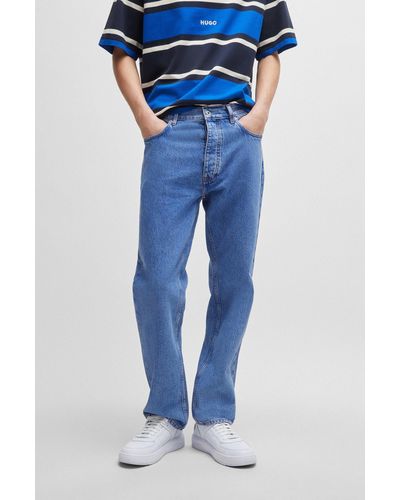 HUGO Regular-fit Jeans In Blue Stonewashed Denim