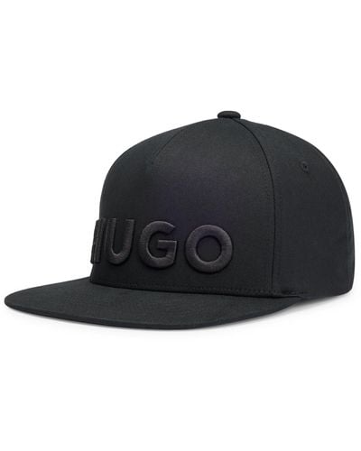 HUGO Flexfit® Stretch-cotton Cap With 3d Embroidered Logo - Black