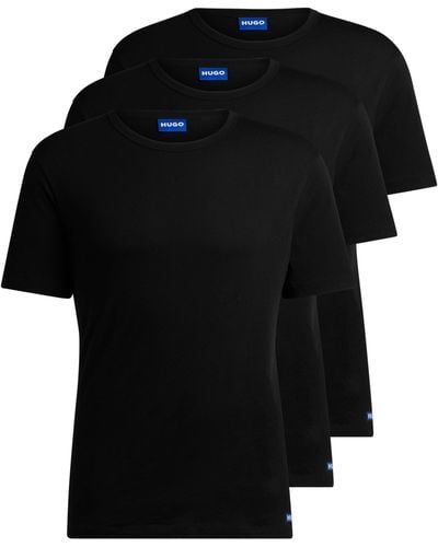 HUGO Set Van Drie T-shirts Van Katoenen Jersey Met Logodetails - Zwart