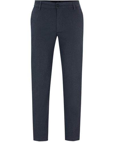 BOSS Regular-Fit Hose aus Baumwoll-Mix mit Twill-Struktur - Blau