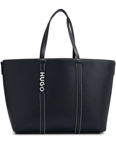 BOSS by HUGO BOSS Faux-leather Shopper Bag With Logo Detail - Black