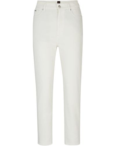 BOSS Cremefarbene Jeans aus Stretch-Denim - Weiß