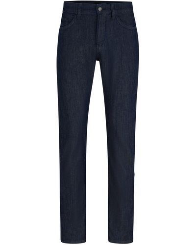 BOSS Slim-Fit Jeans aus blauem Denim mit mechanischem Stretch