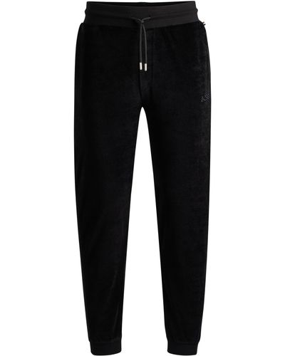 BOSS Loungewear Unterteil VELOUR PANTS - Schwarz