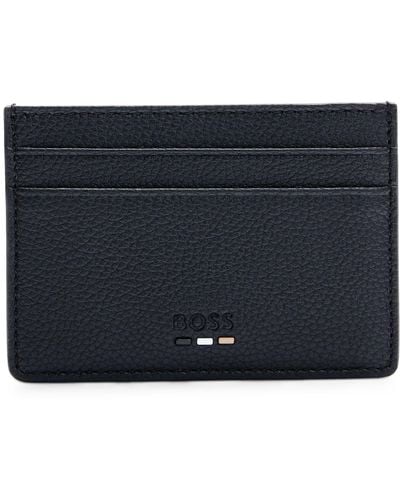 BOSS Faux-leather Card Holder With Money Clip - Black
