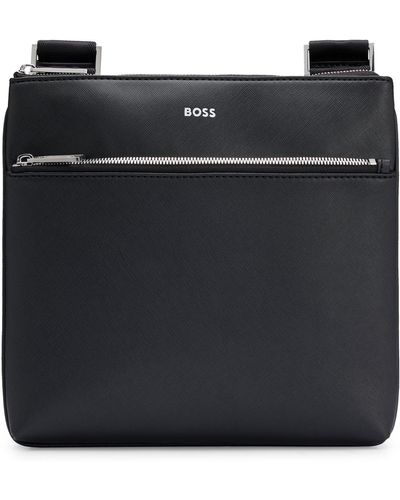 BOSS Envelope Bag With Signature Stripe And Logo Detail - Black