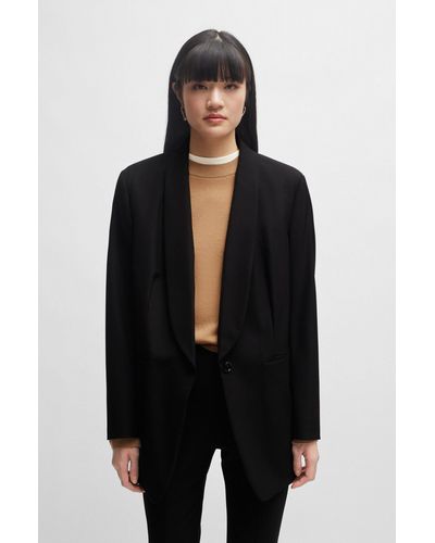 BOSS Regular-fit Jacket In Performance-stretch Fabric - Black