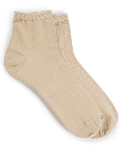 BOSS Kurze Socken aus Baumwoll-Mix im Zweier-Pack - Natur