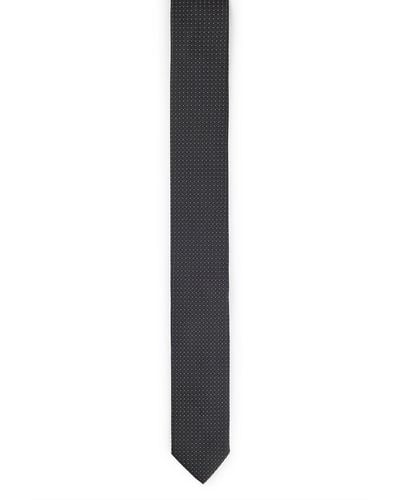 HUGO Silk-jacquard Tie With Modern Pattern - Black