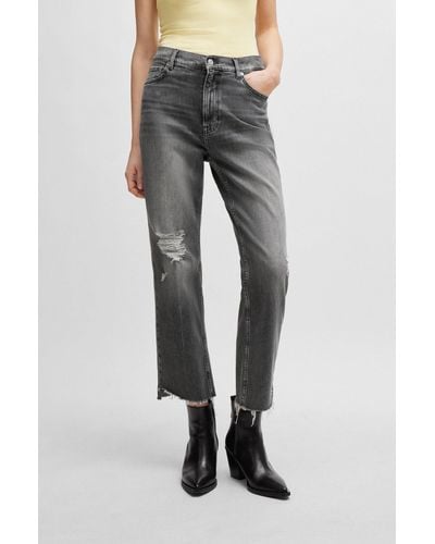 BOSS Slim-fit Jeans In Gray Stretch Denim