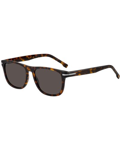 BOSS Havana-acetate Sunglasses With Silver-tone Hardware - Black