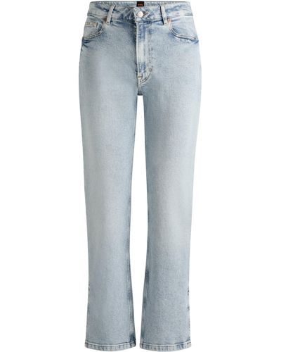 BOSS Hellblaue Regular-Fit Jeans aus leichtem Stretch-Denim