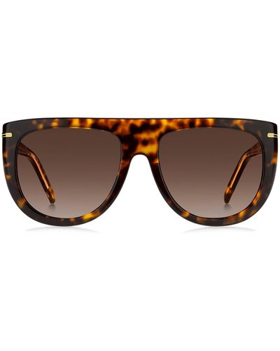 BOSS Sonnenbrille aus Acetat mit Havanna-Muster und goldfarbenen Metalldetails - Braun