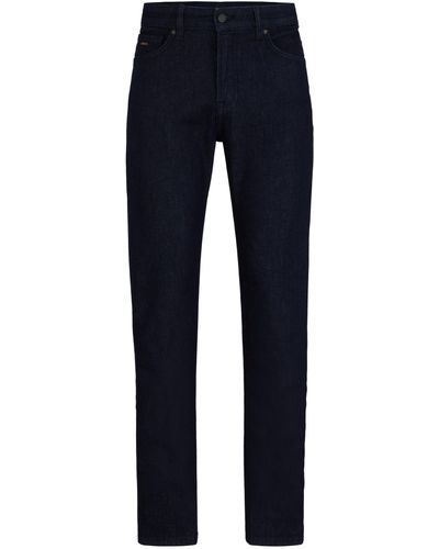 BOSS Regular-fit Jeans Van Diep Indigo Comfortabel Stretchdenim - Blauw